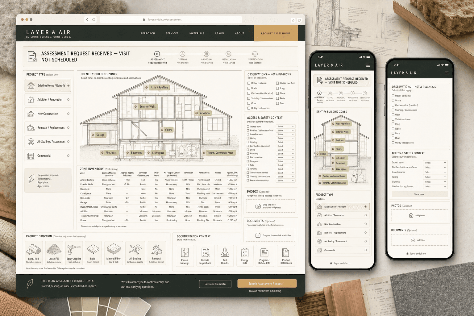 Layer and Air fictional insulation contractor website concept